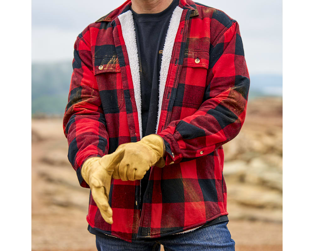 RedHead Sherpa-Lined Plaid Long-Sleeve Shirt