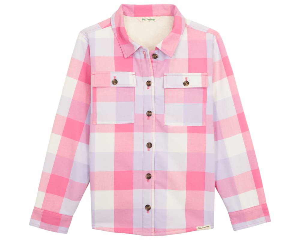 Bass Pro Shops Sherpa-Lined Flannel Shirt Jacket for Girls