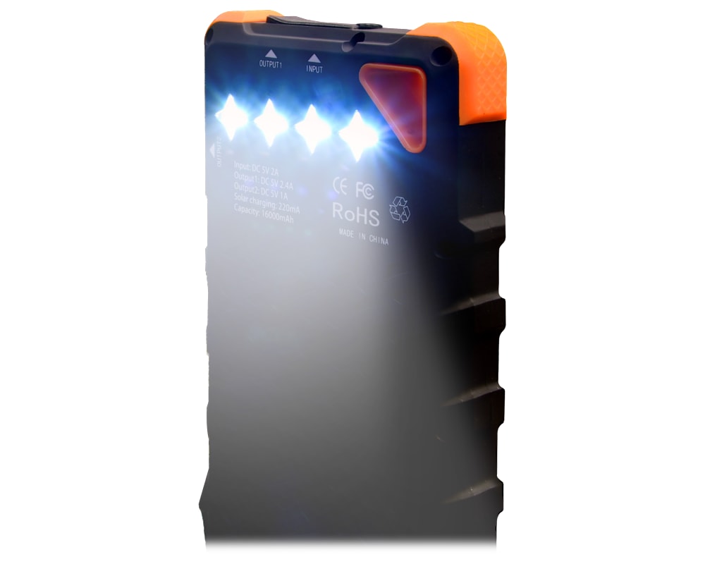 ToughTested 16,000mAh Solar-Powered Battery and LED Flashlight