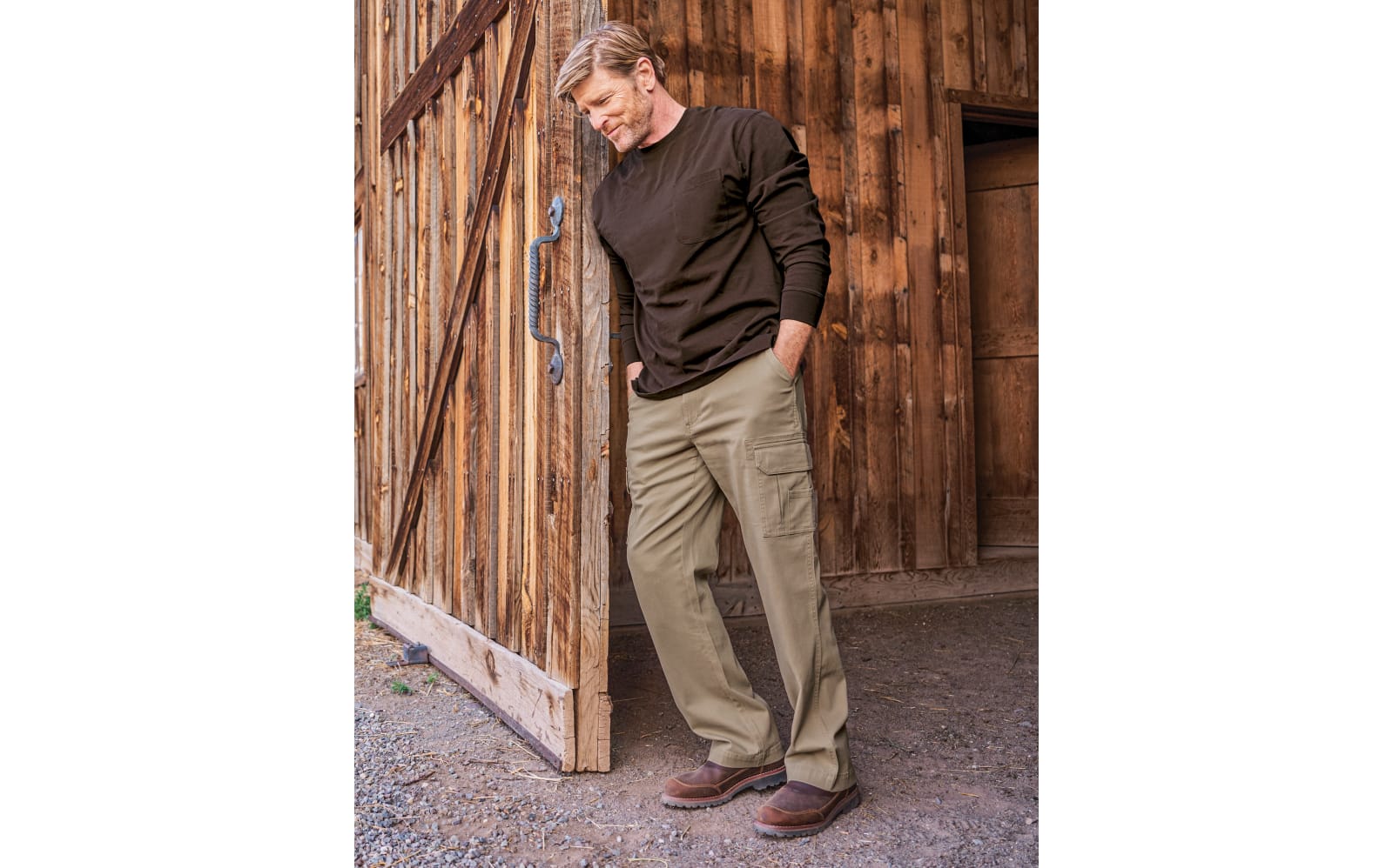 RedHead Crew Neck Long-Sleeve Pocket T-Shirt for Men
