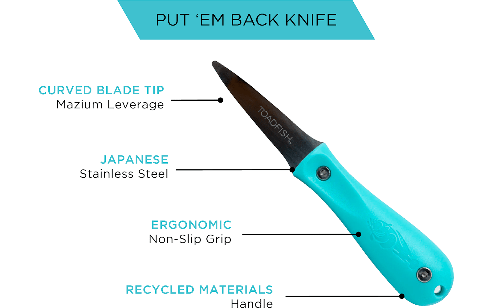 Toadfish Put 'Em Back Oyster Knife