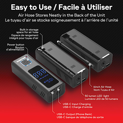 Bullseye Pocket Air Mini 7.4V Rechargeable Tire Inflator