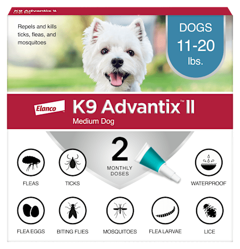 Elanco K9 Advantix II Flea and Tick Prevention - 11-20 lbs. - K9 Advantix II Medium Dog 2-Pack