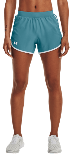 SIZE LARGE Under Armour Fly-By 2.0 Shorts for Ladies - Glacier Blue/White -