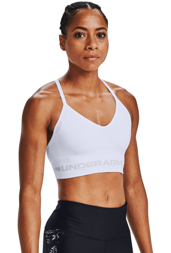 Size XS Under Armour UA Seamless Low Long Sports Bra for Ladies - White