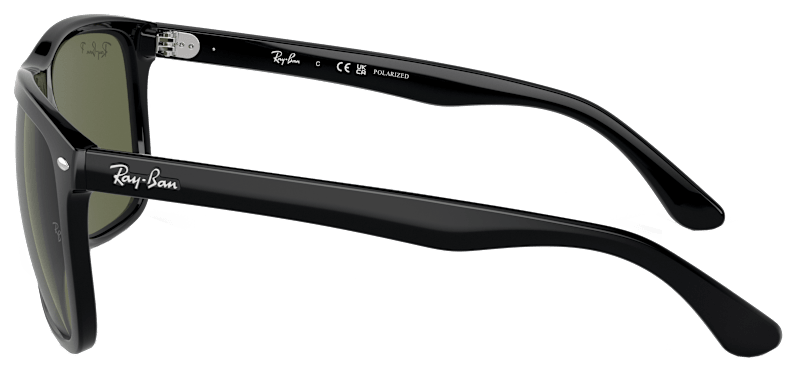 Ray-Ban Boyfriend Two RB4547 Glass Polarized Sunglasses - Black/Green Classic - X-Large