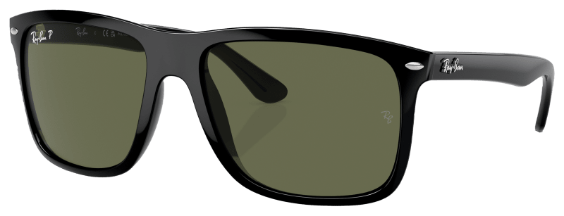 Ray-Ban Boyfriend Two RB4547 Glass Polarized Sunglasses - Black/Green Classic - X-Large