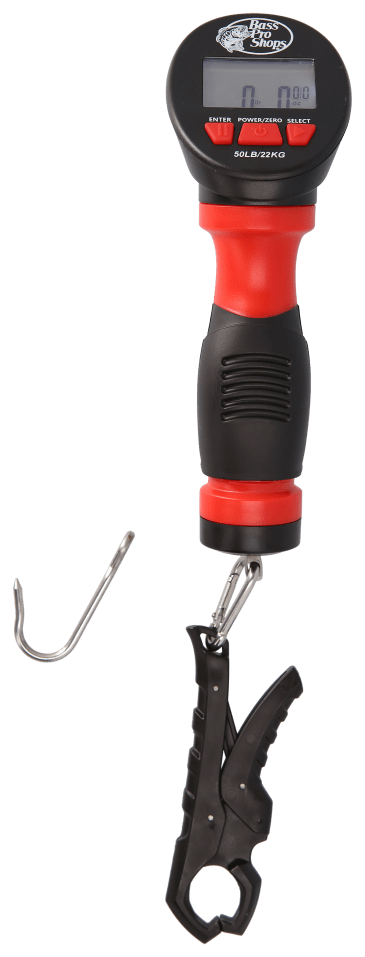 A red and black digital fish scale