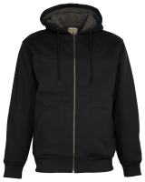 Men's Double-Sided Fleece Warm Hooded Zipper Casual Jacket Winter  Sweatshirt Fleece Sherpa Lined Hoodie Jackets