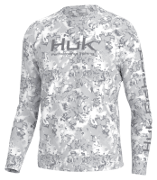 Huk Overcast Grey Reflection Pursuit Boys Shirt Grey XL