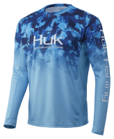Huk Men&s Icon x Camo Fade Current North Drop Medium Long Sleeve Shirt