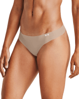 Under Armour Women's Pure Stretch Thong 3-Pack, Black, Natural