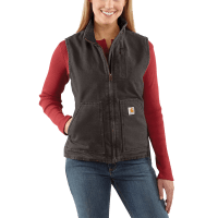 Carhartt Washed Duck Sherpa Lined Mock Neck Relaxed Fit Vest for Ladies Bass Pro Shops