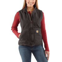 Relaxed Fit Washed Duck Sherpa Lined Mock Neck Vest