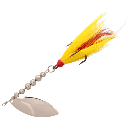 Bass Pro Shops XPS Crusher Muskie Bucktail Spinner - Black/Chartreuse - 7