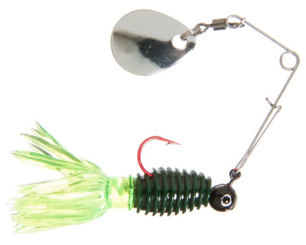 Southern Plastics Bass Pro Shops Uncle Buck's Panfish Creatures Humbug with Spinner - Chartreuse