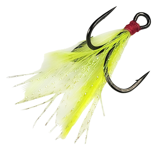 Gamakatsu G-Finesse Feathered Treble MH 2 / Chartreuse