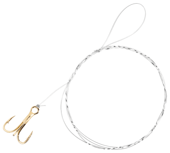 Eagle Claw Gold Treble Snelled Hook