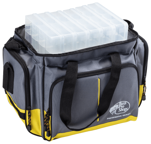 Bass Pro Shops Deluxe Fisherman Series Tackle Bag with Six 370 Boxes