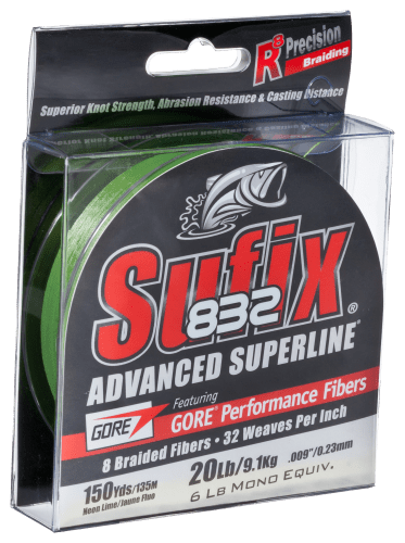 Sufix 832 Advanced Superline Braid - 20lb - Low-Vis Green
