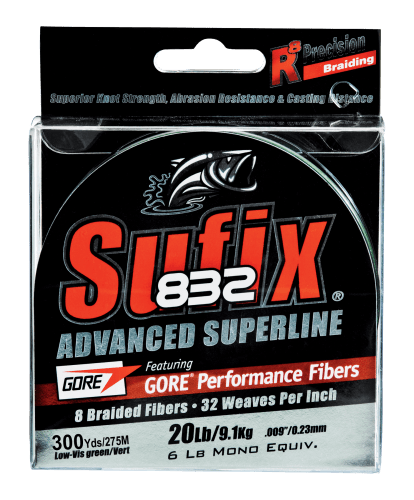 Sufix 50 Yard 832 Advanced Ice Braid Fishing Line - 30 Lb. - Neon