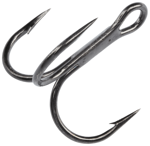 VMC Round-Bend Short-Shank Treble Hooks - 4 - Black Nickel