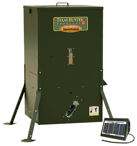 Texas Hunter Directional Fish Feeder with Adjustable Legs and Solar Charger