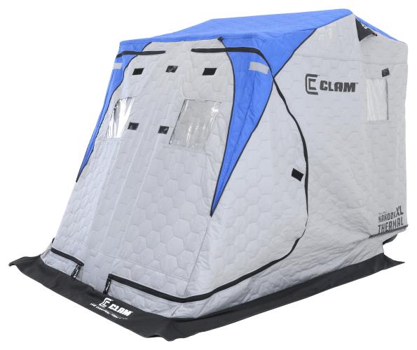 Clam Ice Fishing Shelters, Augers, Apparel, Gear, and Sleds