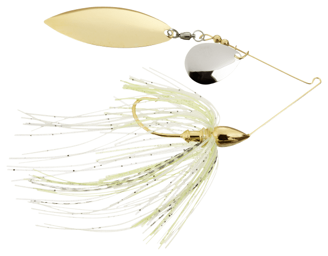 War Eagle Tandem Willow Spinnerbaits - 3/8 oz. - Nickel Frame - Hot  White/Chartreuse-Hammered Blades