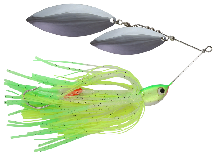 White w/Red & Silver Bass Spinnerbaits – Big Eye Spinnerbaits