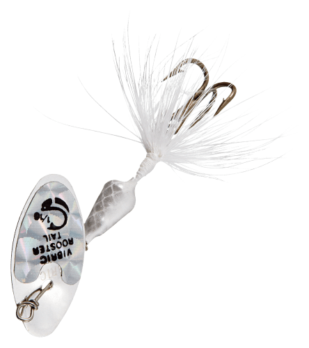 Wordens Rooster Tail InLine Spinner, 2 34, 14 Oz Treble Hook, Snow With Red  Hook 212R-SNOW