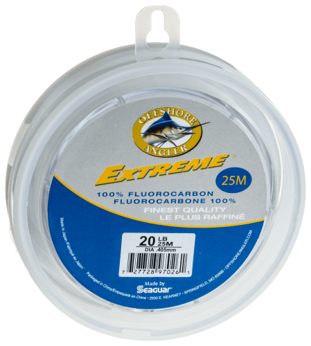 Offshore Angler Extreme Fluorocarbon Saltwater Leader 25 Meters - Clear - 90 lb