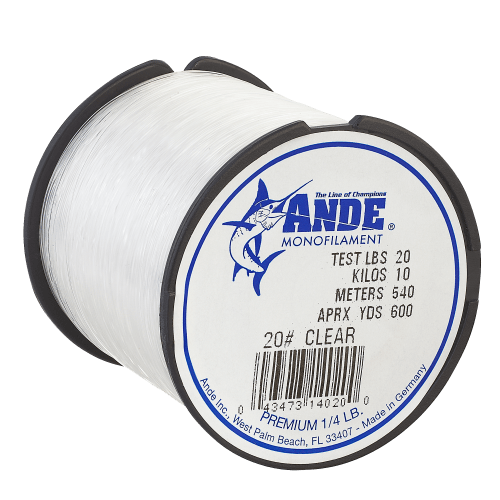 Ande Premium Monofilament Line 1/4 lb. Spool - 20-lb. - Clear