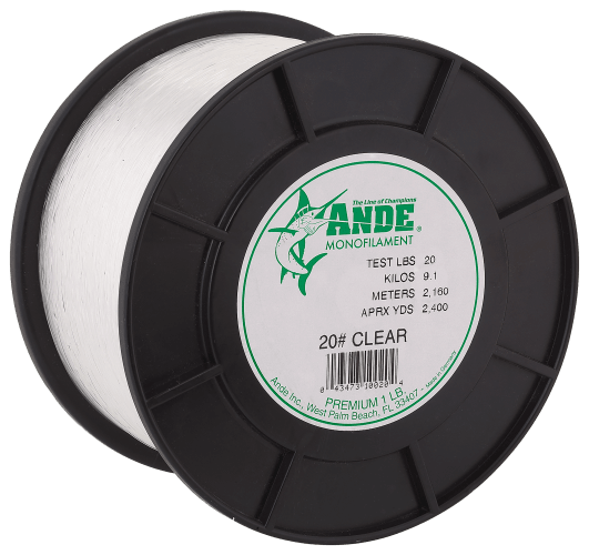 Ande Premium Monofilament Line - Clear - 1 lb. Spool - 20 lb.