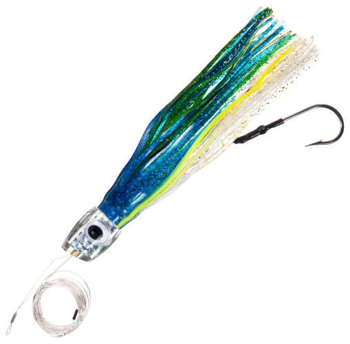 Offshore Angler Rigged Stubby Slant Trolling Lure - Green Head-Green/Yellow/Orange - 9-1/2