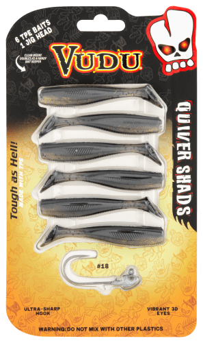 Vudu Quiver Shad - 3 - Rootbeer/Chartreuse Tail