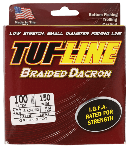 Tuf-Line Braided Dacron 160lb 150 yds. Green Spot