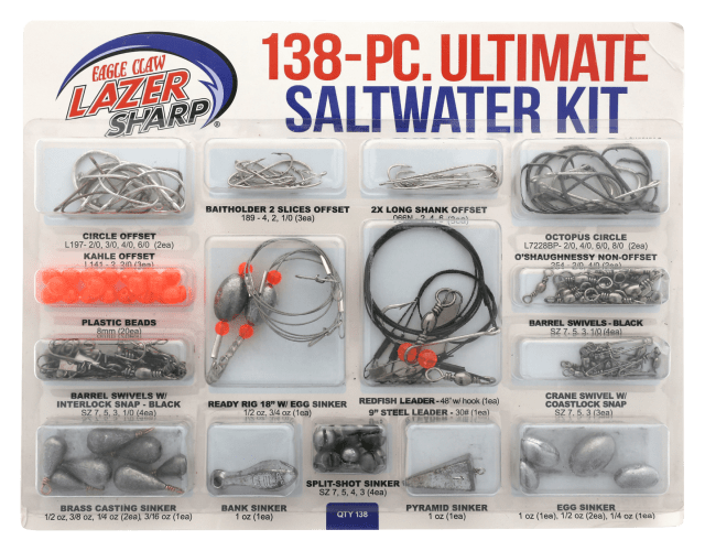 Saltwater Surf Fishing Tackle Kit - Saltwater Fishing Rig Include Fishing  Wire Leader Pyramid Sinker Weight Bass