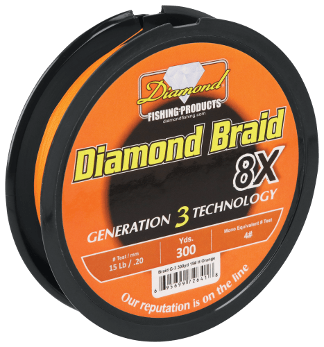 compare prices Momoi Diamond Braid Generation III Fishing Line 8X - Orange  - 80lb - 3000 yards