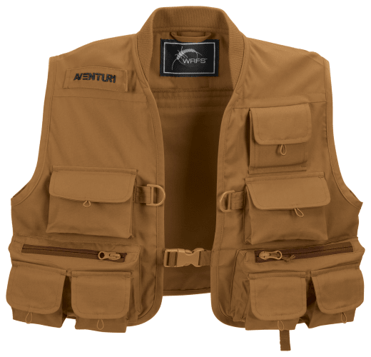 White River Fly Shop Aventur1 Fly Fishing Vest for Kids - Brown - S