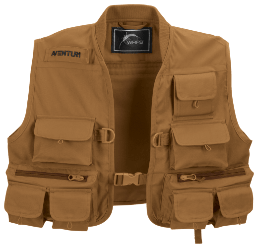 White River Fly Shop Aventur1 Fly Fishing Vest for Kids - Brown - L