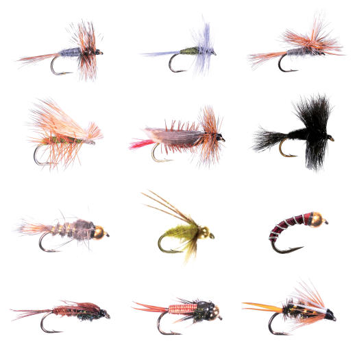 White River Fly Shop 12 Piece Classic Trout Fly Assortment Bass
