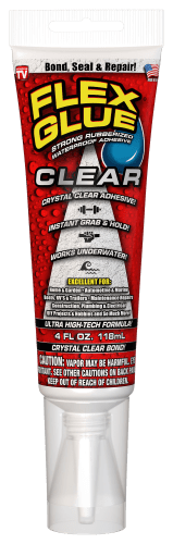 Flex Glue Automotive Strong Rubberized Waterproof Adhesive, 4 oz, Clear