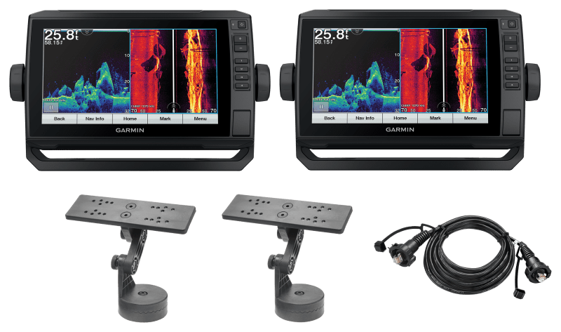 Garmin ECHOMAP Ultra Bundle with Two 93sv Fish Finders, Network Cable, and  2 Bass Pro Shops LockDown SuperLight Mounts