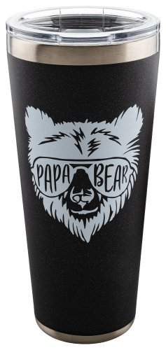 Papa Bear - Dad Gifts - 20 Ounce Black Double Wall Insulated