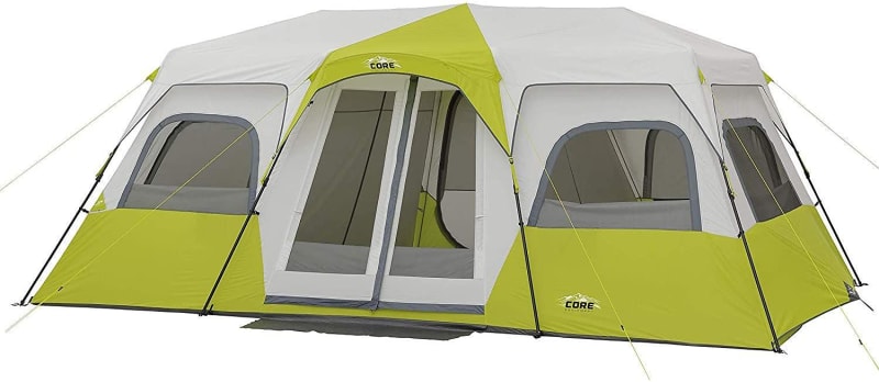 Core 12 Person Lighted Instant Cabin Tent & Footprint