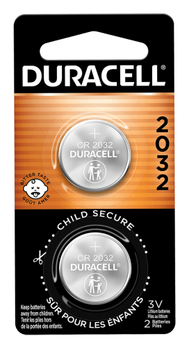 Duracell 2032 Lithium Coin Battery with Bitter Coating 2-Pack
