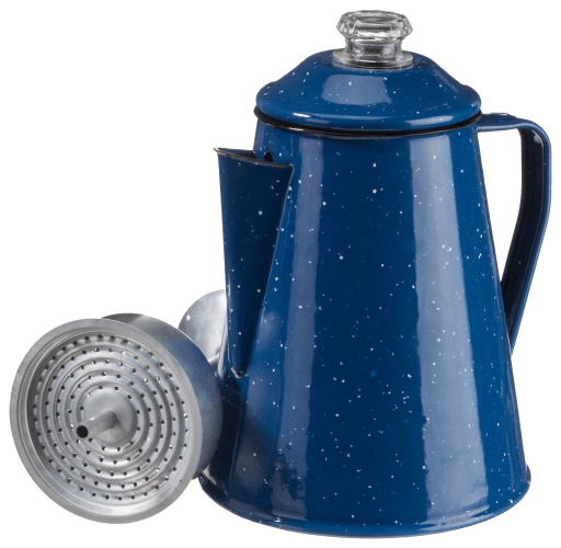 Vintage Enamel Hinged 10 Cup Coffee Pot Kettle