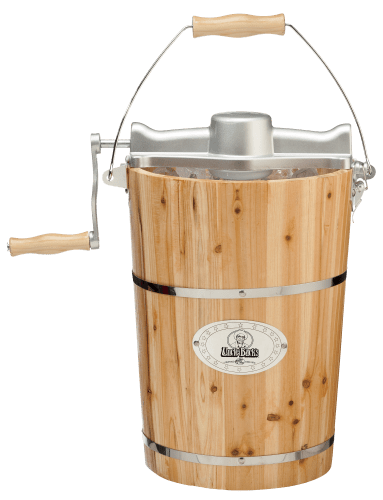 6 qt Country Ice Cream Maker - Classic Wooden Tub - Hand Crank