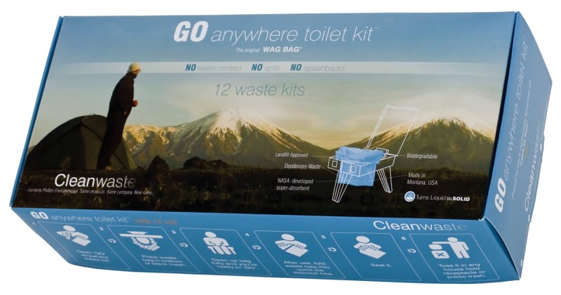 Cleanwaste Go Anywhere Toilet Kit - 12 Pack